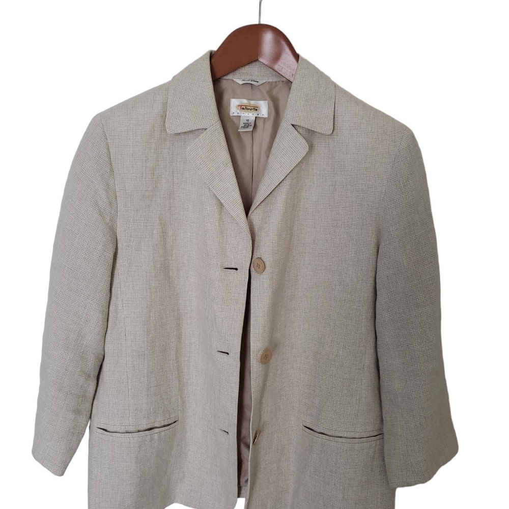 Talbots  Cream Linen Jacket/blazer size 10 Petites